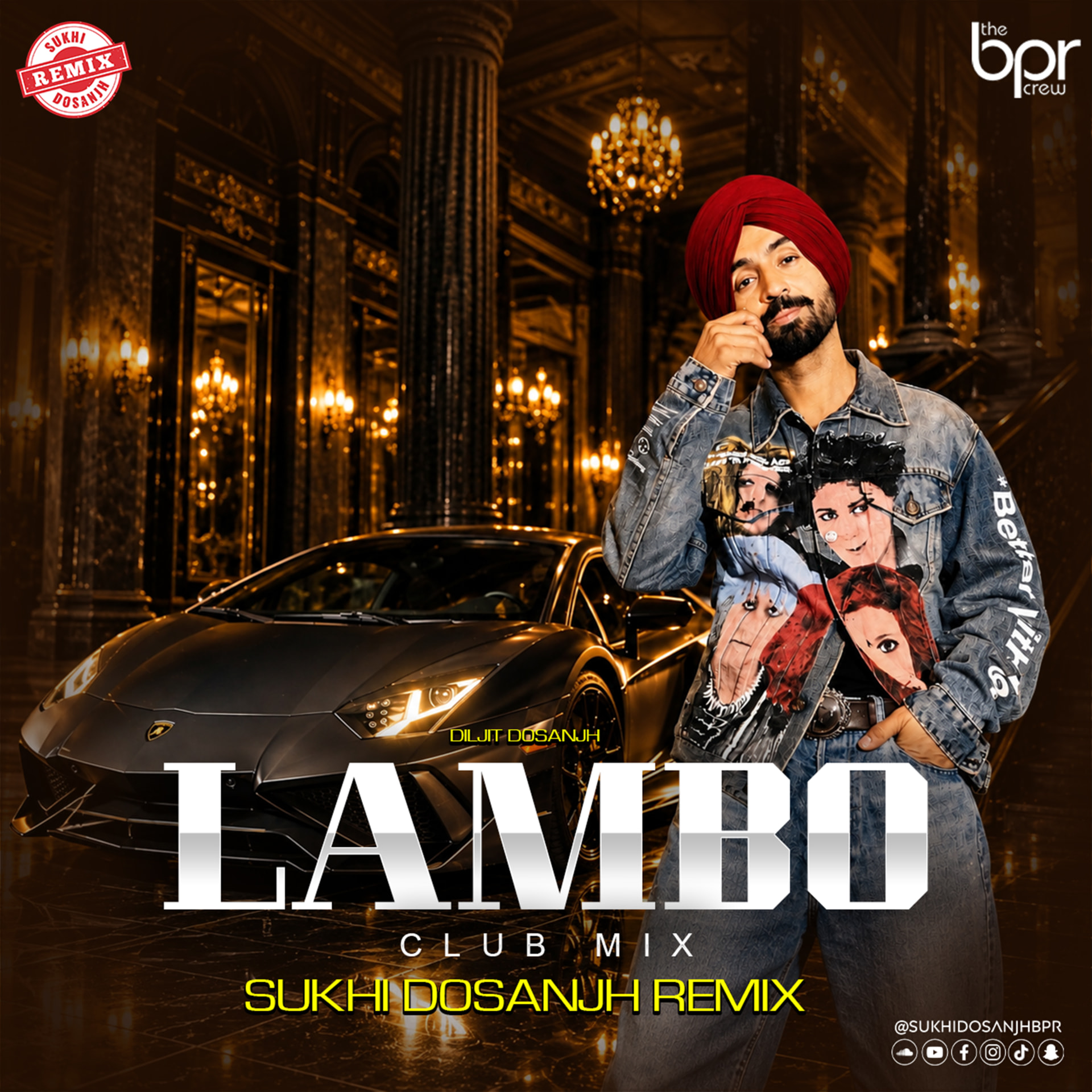 Lambo (Club Mix) — Sukhi Dosanjh remix of Diljit Dosanjh, cover artwork
