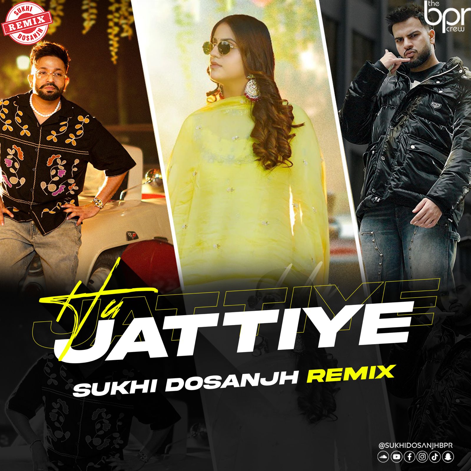 Hu Jattiye — Sukhi Dosanjh remix of Dilpreet Dhillon & Gur Sidhu, cover artwork